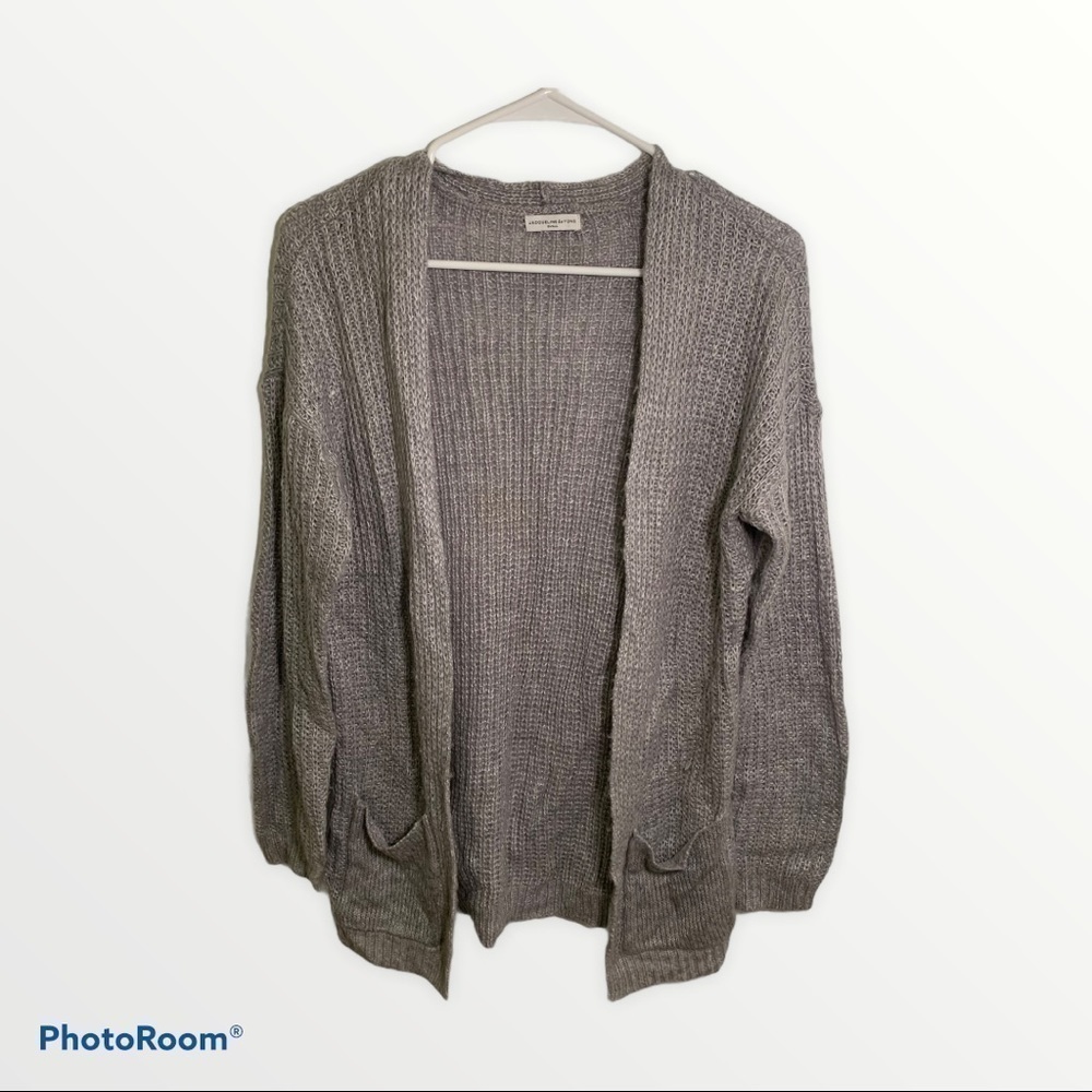 Jacqueline de Yong Long Sleeve Cardigan Gray